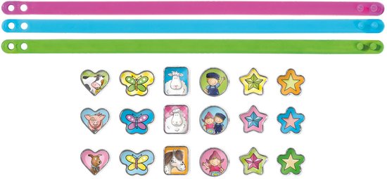 Fien & Teun Armbandenset β 3 armbanden met 18 vrolijke bedels!