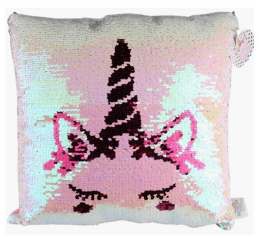Eenhoorn kussen met pailletten 30x30
